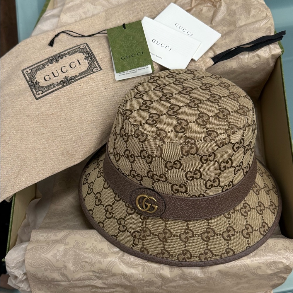NIB Gucci GG Canvas Bucket Hat, Small - Picture 4 of 8